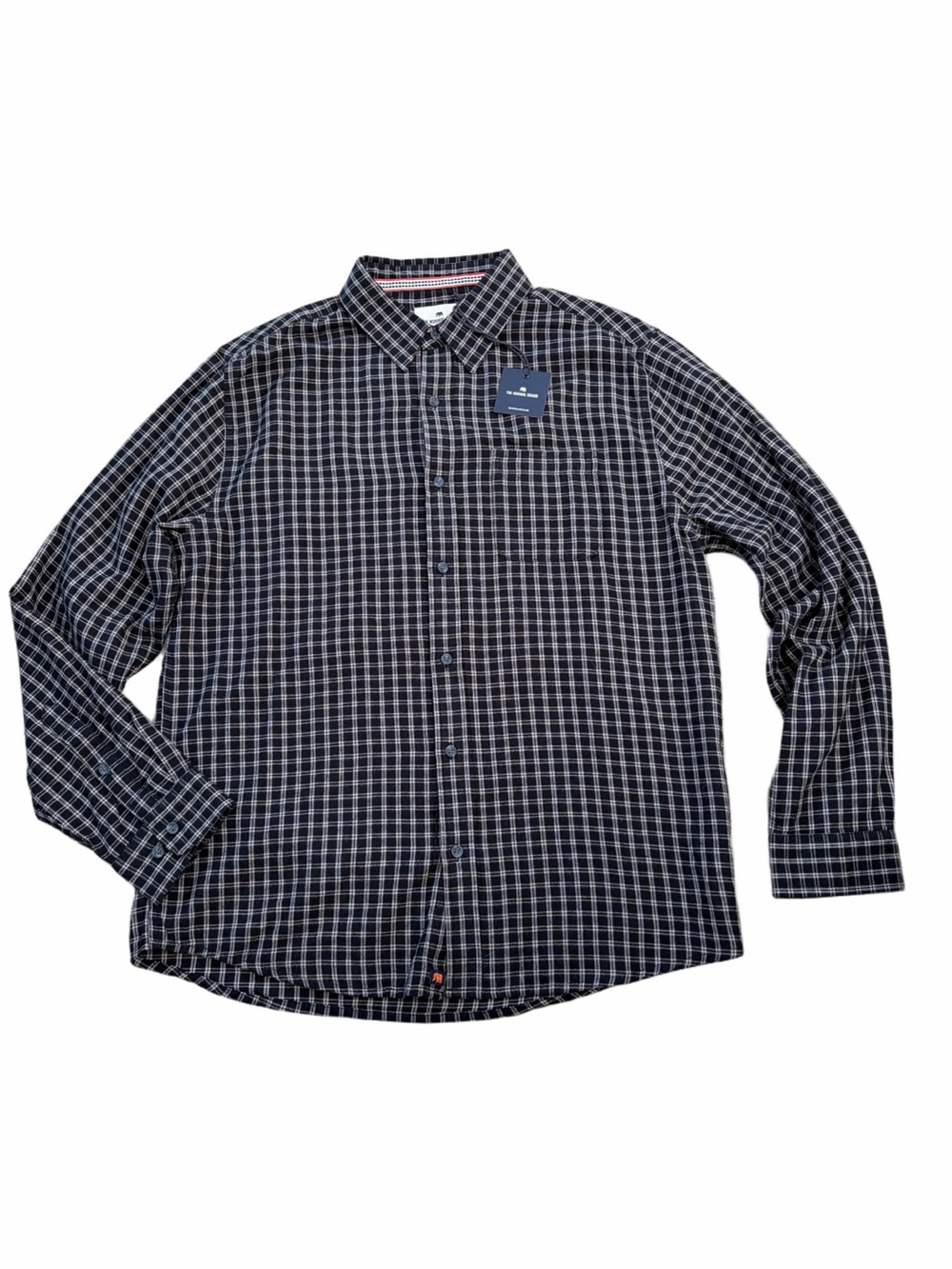 The Normal Brand NWT Men’s Large Nikko Long Sleeve Button Up Shirt Black Plaid